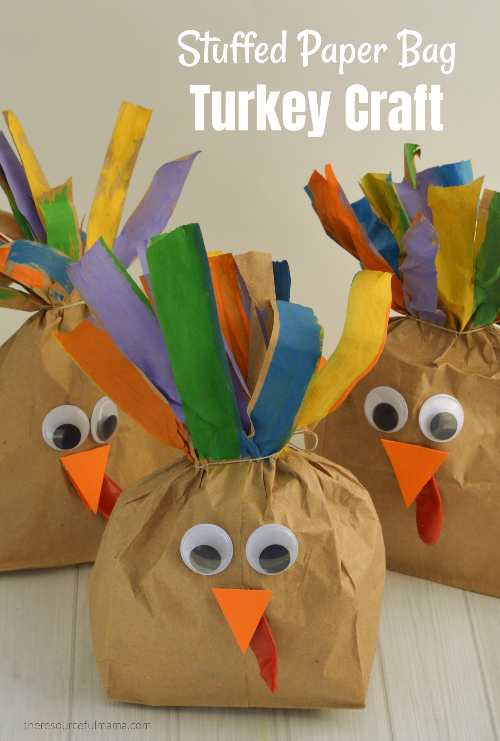 Stuffed Paper Bag Turkey Craft - The Resourceful Mama within Turkey Paper Bag Template