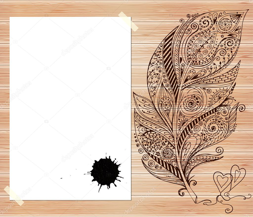 Stylish Presentation Of Business Poster, Flyer, Cover, Invitation with Feather Template Flyer