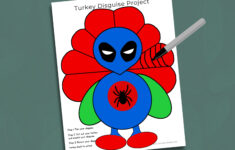 Superhero Turkey In Disguise Kit: Kids Thanksgiving Craft (Digital for Project Ideas Disguise Template Printable Spiderman Turkey Disguise