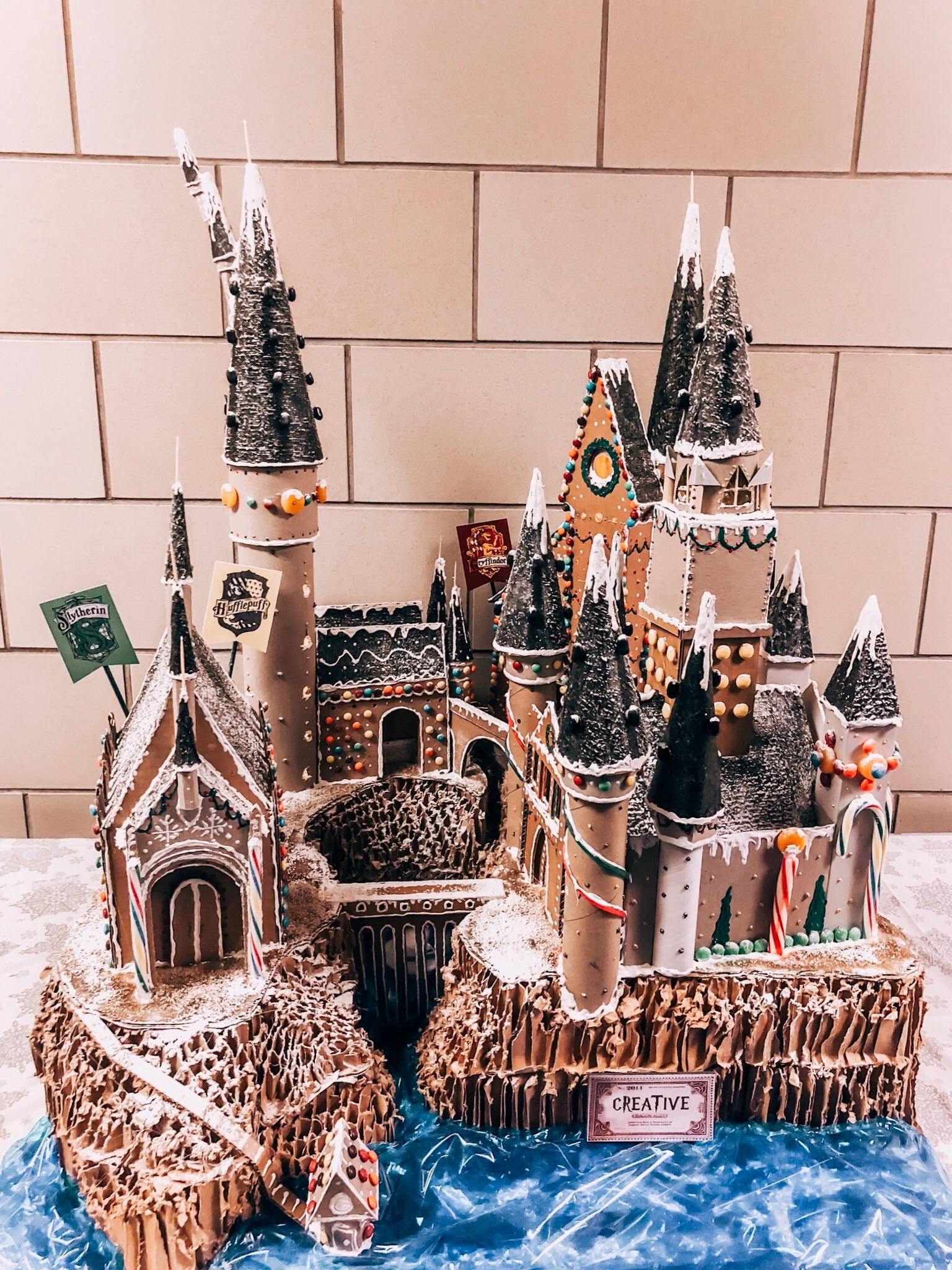 Template Gingerbread Harry Potter Castle Hogwarts Castle regarding Hogwarts Gingerbread House Template