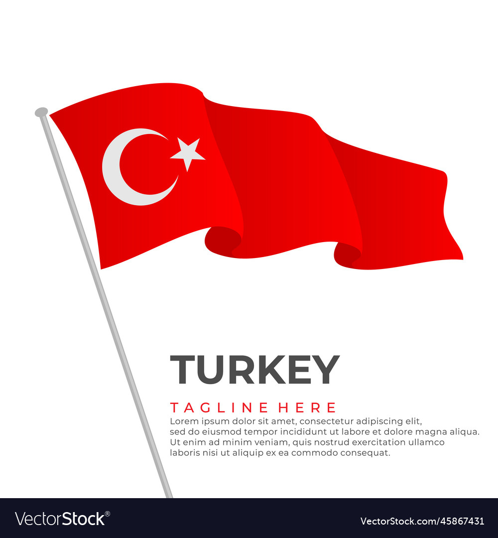 Template Turkey Flag Modern Design Royalty Free Vector Image inside Turkey Flag Template
