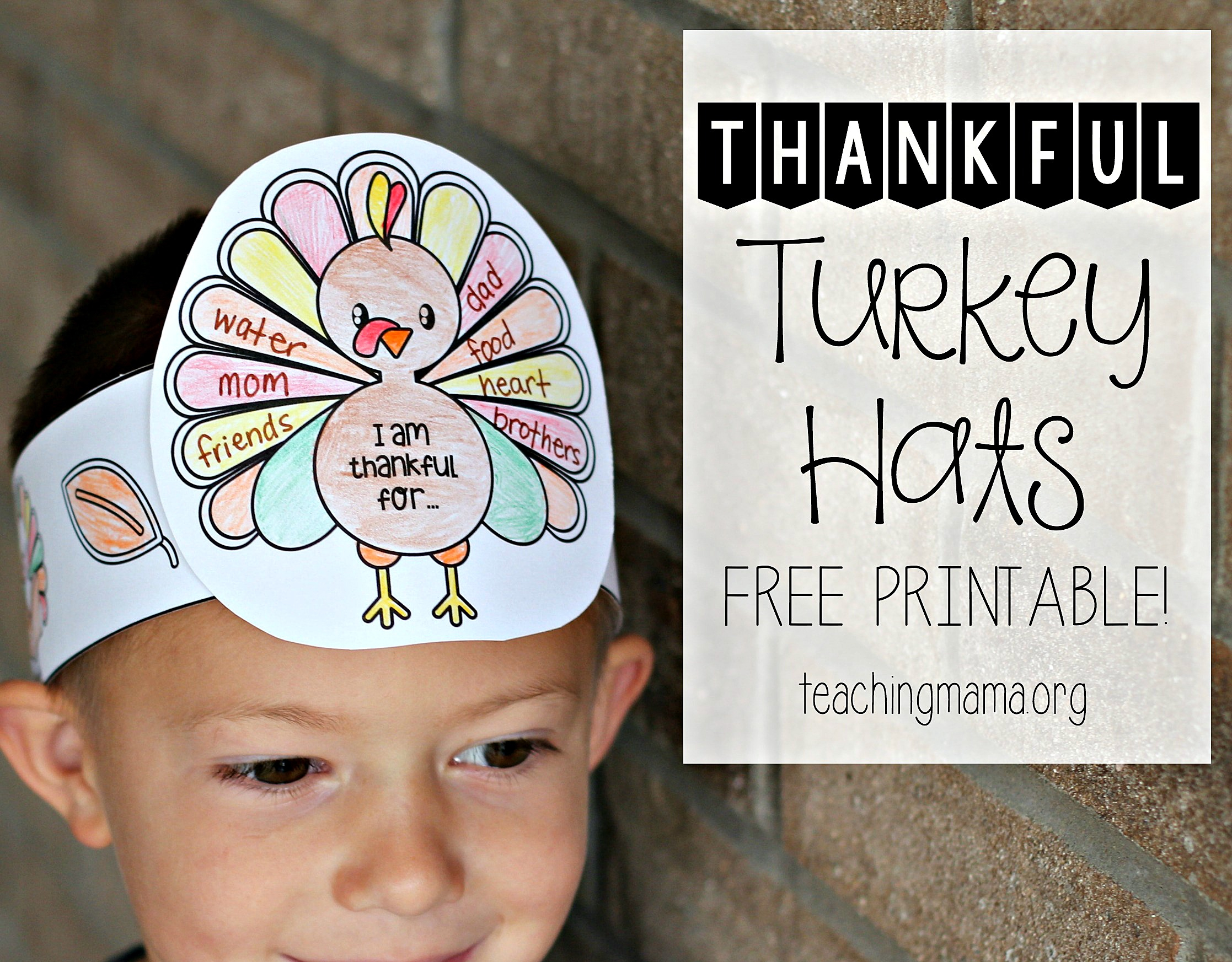 Thankful Turkey Hats with regard to Turkey Hat Template Free