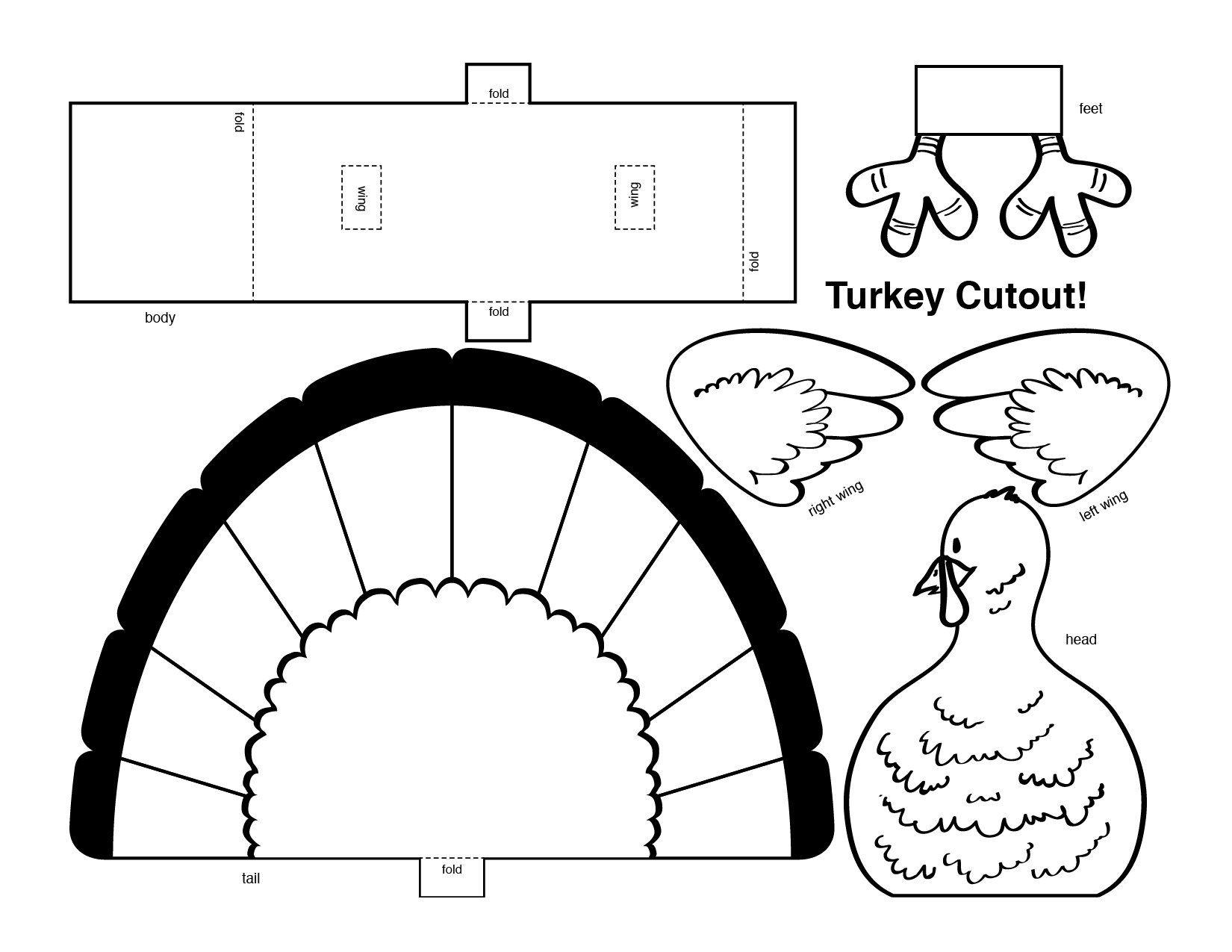 Thanksgiving 3D Turkey Cutout Downloadable Art Project For Kids intended for 3d Turkey Template