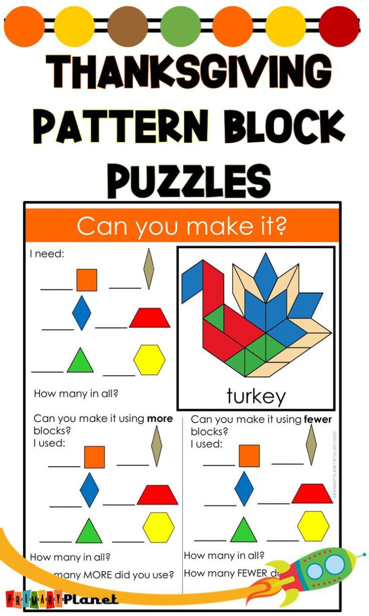 Free Pattern Block Turkey Template
