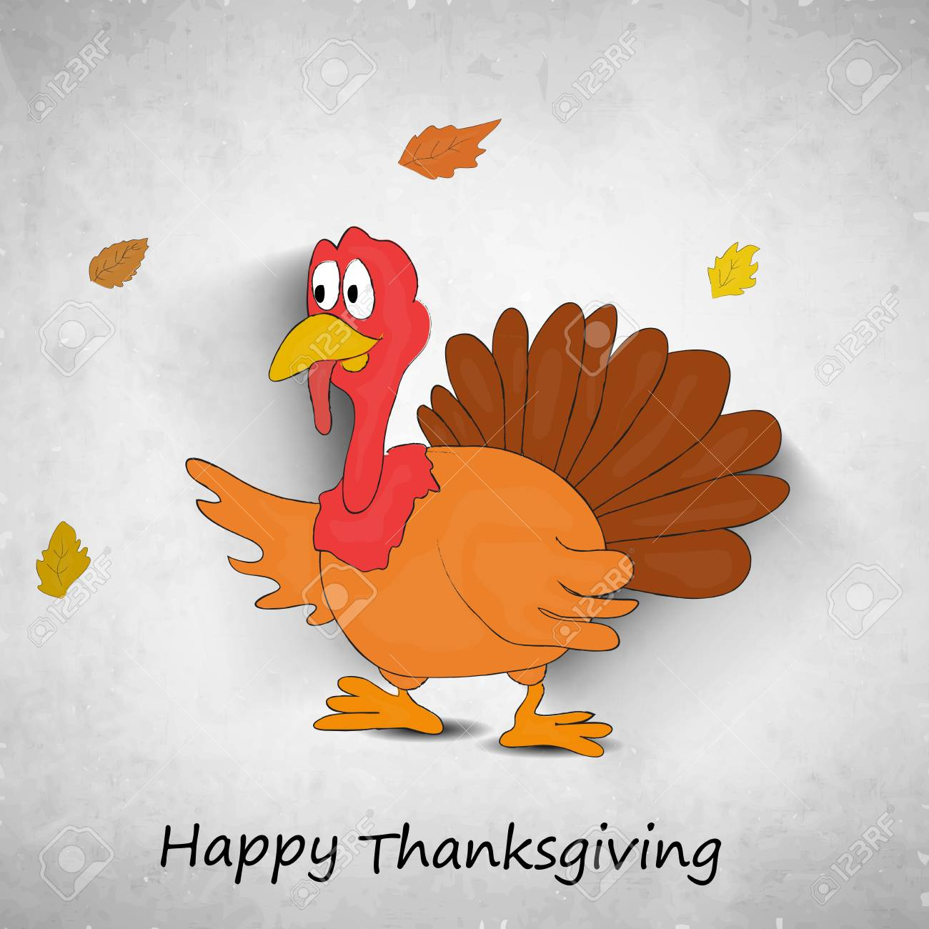Thanksgiving Design Template With Comic Cartoon Style Turkey regarding Turkey Cartoon Template