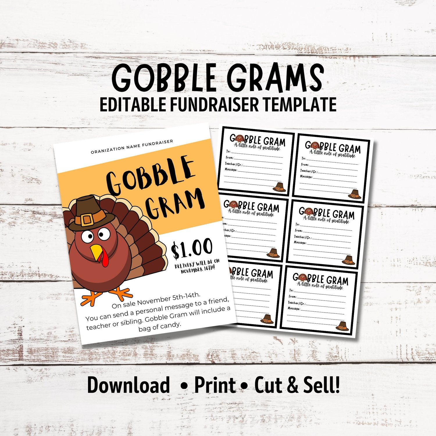 Thanksgiving Gobble Gram Download | Candy Grams For School inside Turkey Gram Template