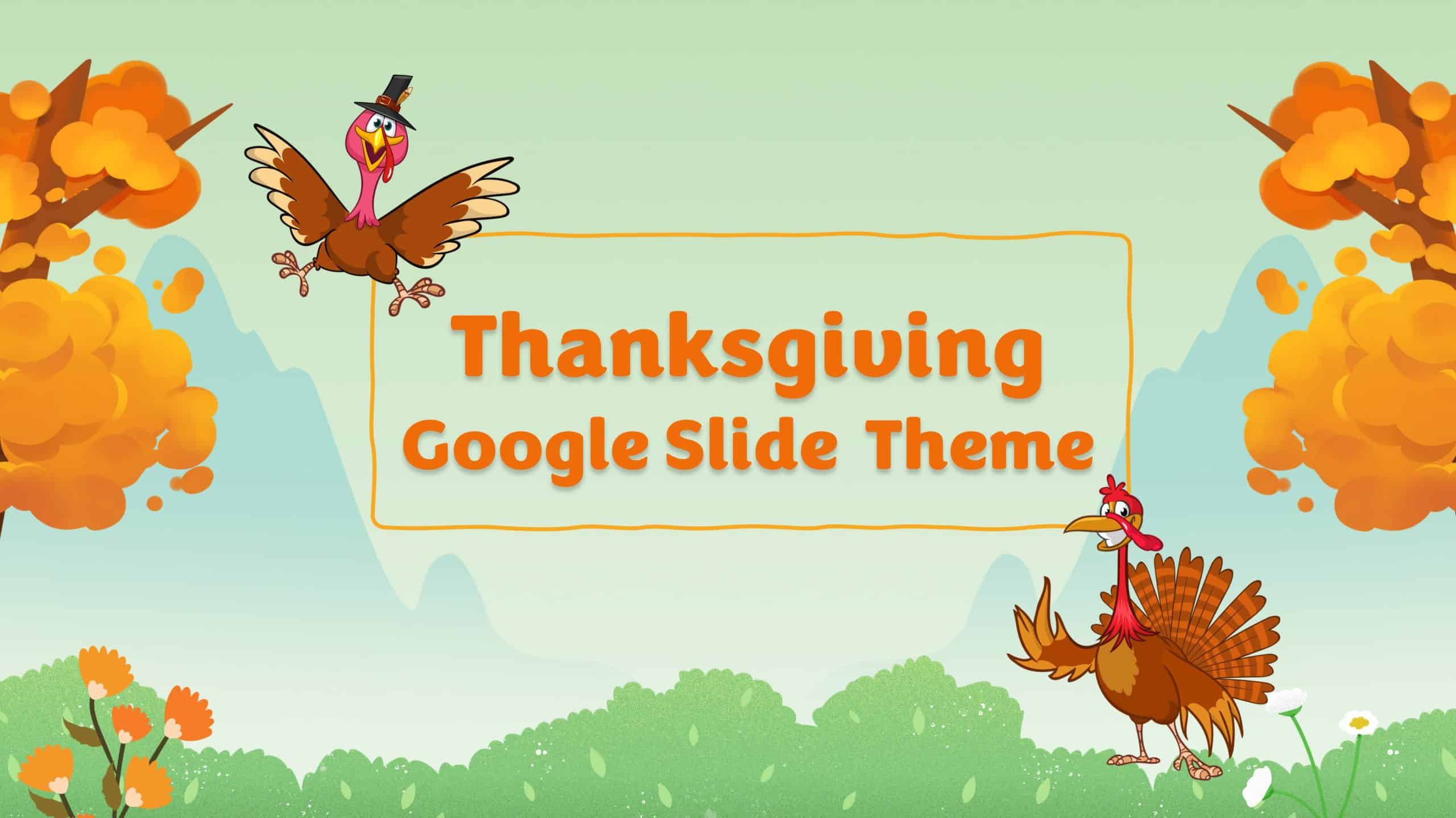 Thanksgiving Google Slide Theme with Turkey Google Slides Template
