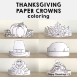 Thanksgiving Hats Crowns Printable Paper Coloring Fall Autumn Regarding Printable Turkey Hat Template