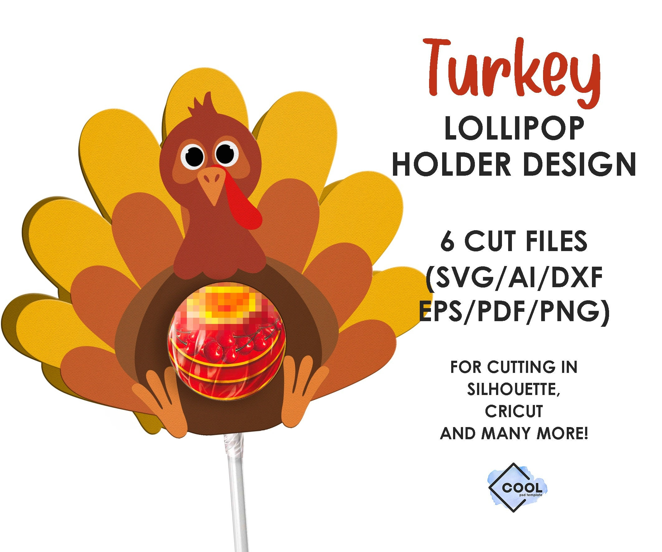 Thanksgiving Lollipop Holder Svg, Thanksgiving Favors, For Kids inside Turkey Lollipop Holder Template