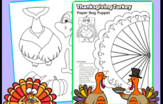 Thanksgiving Paper Bag Turkey Craft Template Activities For Kids in Paper Bag Turkey Template