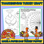 Thanksgiving Paper Bag Turkey Craft Template Activities For Kids In Turkey Paper Bag Template