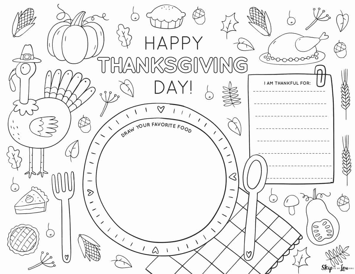 Thanksgiving Placemats | Skip To My Lou with regard to Turkey Placemat Template