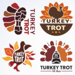 Thanksgiving Running Event Logo Ideas, Turkey Trot Retro   5K Race Within Turkey Trot Design Templates