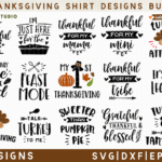 Thanksgiving Shirt Designs Bundle   M38 | Svg Dxf Eps Png19Th Regarding Turkey Shirt Template