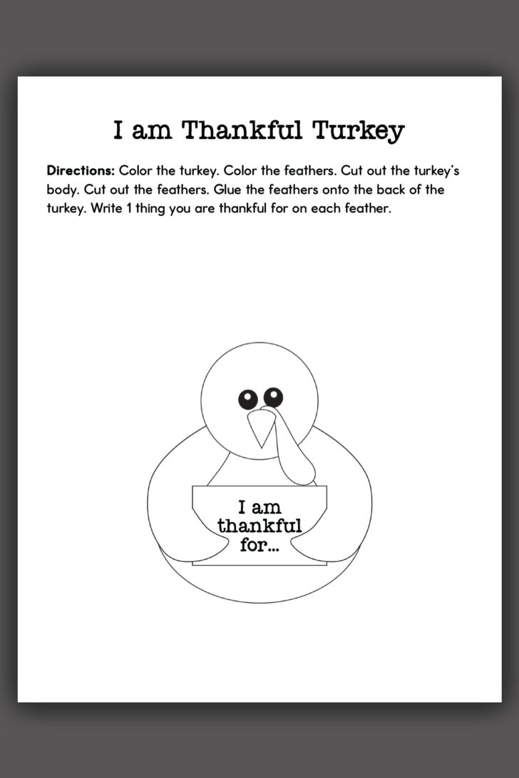 Thankful Turkey Template Printable Thankful Turkey Template Printable
