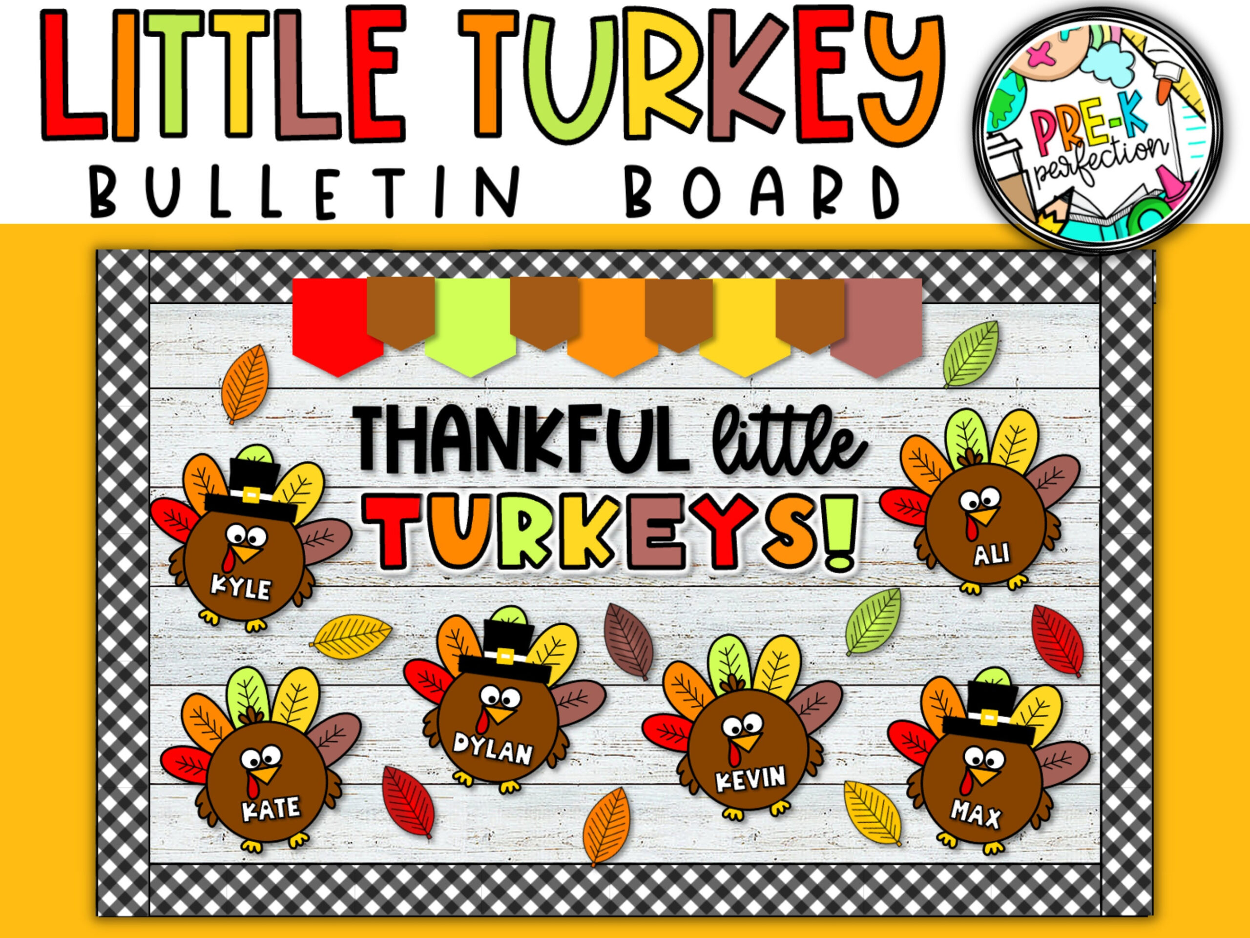 Thanksgiving Turkey Bulletin Board Kit: Fall Classroom Decor intended for Turkey Bulletin Board Template
