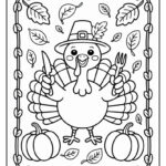 Thanksgiving Turkey Coloring Page (11 Printable Pages)   Easy Within First Palette Turkey Template