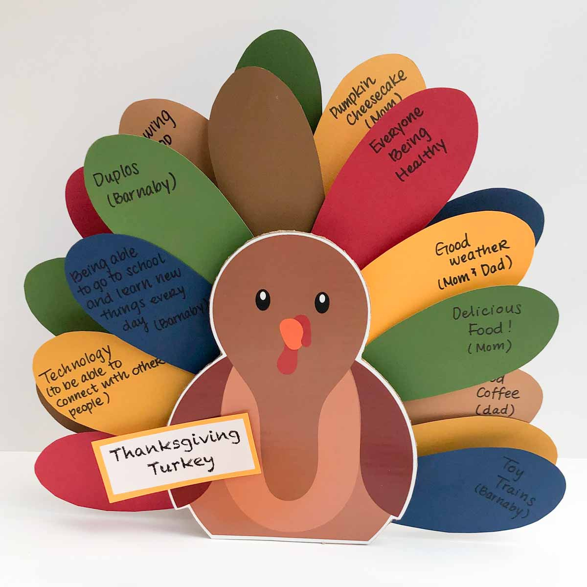 Thanksgiving Turkey&amp;quot; Craft For Kids (Free Printable) - Mindymakes regarding Construction Paper Turkey Feather Template