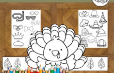 Thanksgiving Turkey Crown Craft: Coloring Paper Hat (Digital in Turkey Crown Template