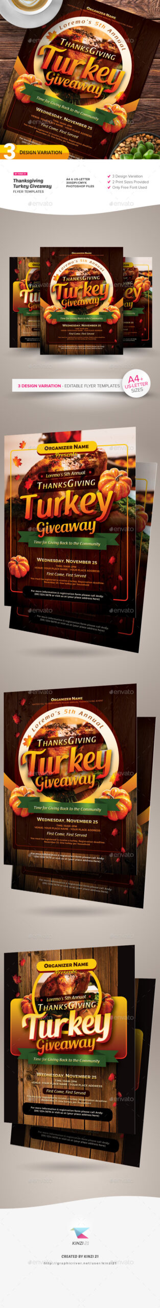 Turkey Giveaway Flyer Template