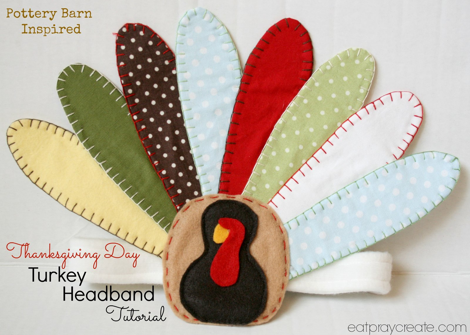 Thanksgiving Turkey Headband Tutorial - in Feather Headband Template 3-8 Inches
