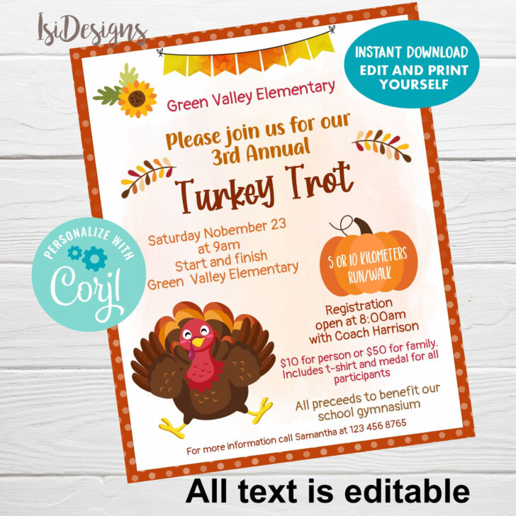 Turkey Trot Flyer Template