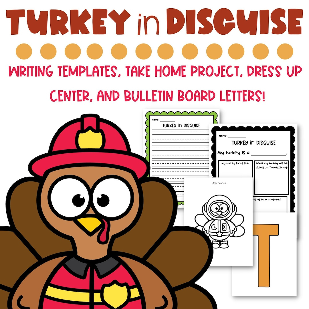 Thanksgiving Writing Activity For Kids, Turkey In Disguise Writing intended for Turkey Disguise Writing Template