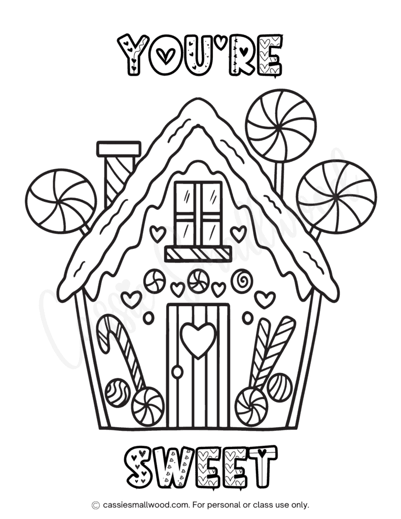 The Cutest Gingerbread House Coloring Pages - Cassie Smallwood inside Printable Gingerbread House Template to Color