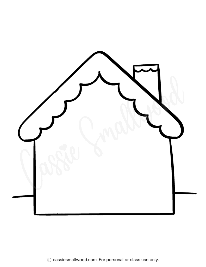 The Cutest Gingerbread House Coloring Pages - Cassie Smallwood intended for Gingerbread House Drawing Template