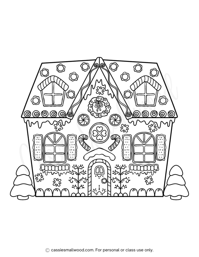 The Cutest Gingerbread House Coloring Pages - Cassie Smallwood with Complex Gingerbread House Template