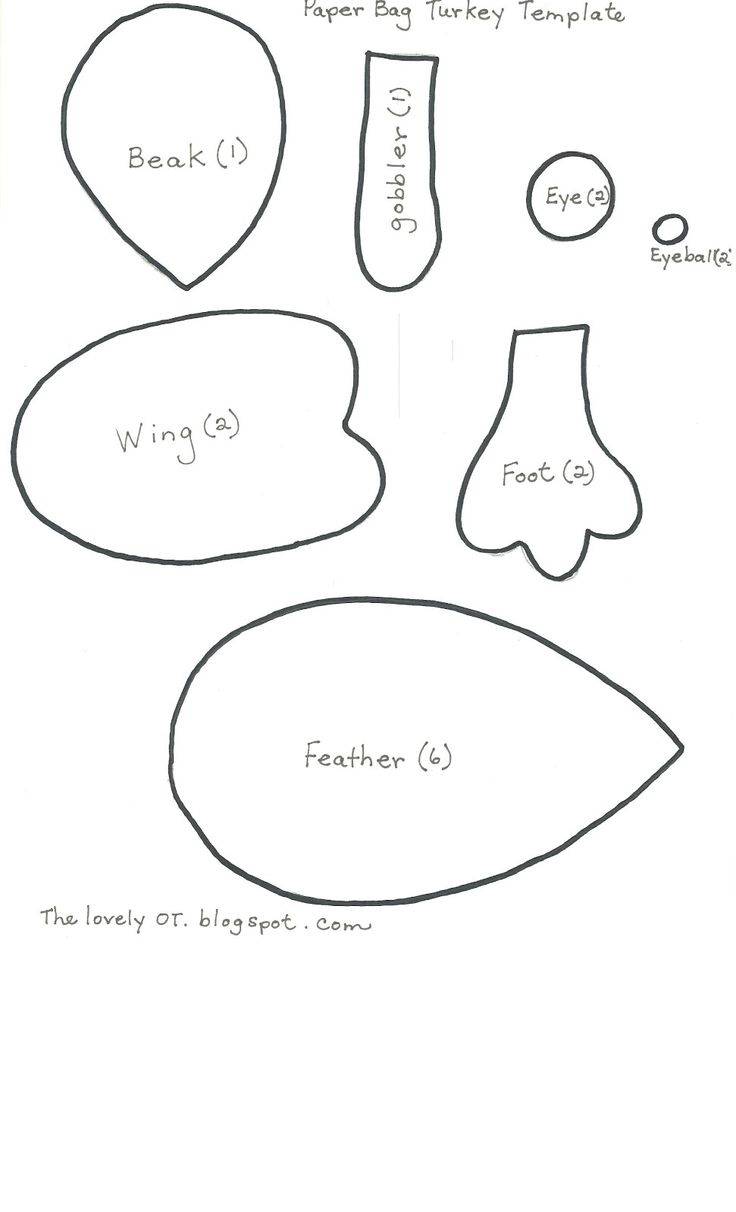 The Lovely O.t.: Turkey Puppets B51 pertaining to Printable Paper Bag Turkey Craft Template