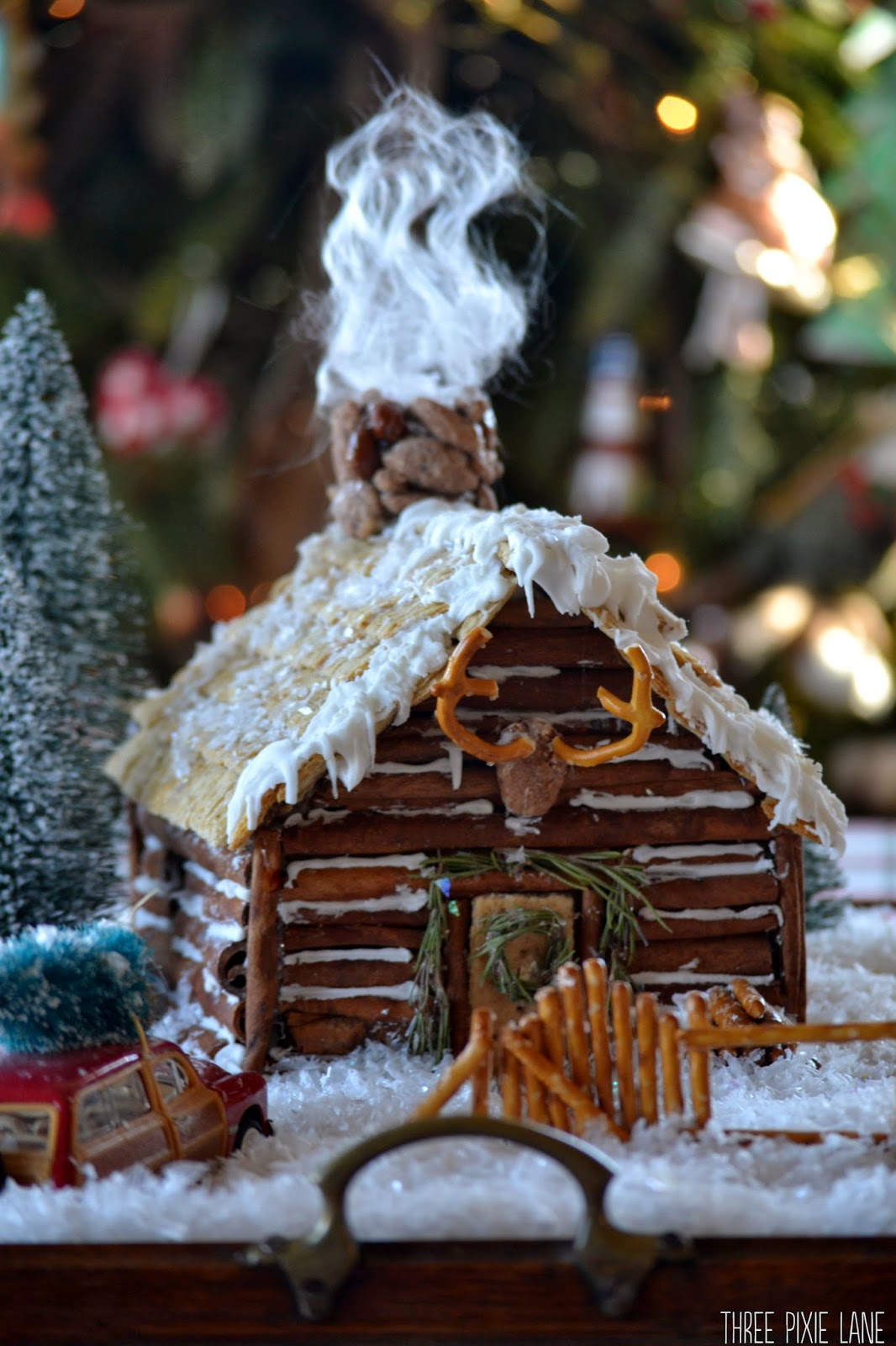 Three Pixie Lane: Gingerbread Log Cabin within Log Cabin Gingerbread House Template