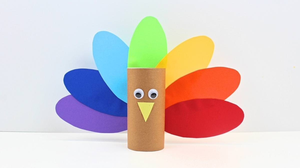 Toilet Paper Roll Turkey Craft For Kids (With Free Template with Tissue Paper Turkey Craft Template