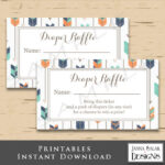 Tribal Arrow Diaper Raffle Tickets Instant Download Printable Navy Intended For Free Printable Tickets Template Diaper Raffle Feather Tribal Arrow