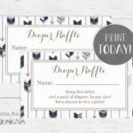 Tribal Arrow Diaper Raffle Tickets Instant Download Printable Navy With Regard To Free Printable Tickets Template Diaper Raffle Feather Tribal Arrow
