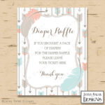 Tribal Arrow Feather Diaper Raffle Sign 8"X10" Pink Blue Grey Boho In Free Printable Tickets Template Diaper Raffle Feather Tribal Arrow