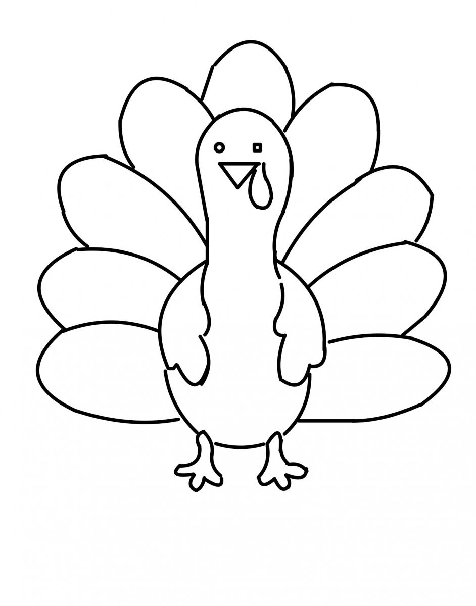 Turkey Activities: Front And Side View Tactile Graphics – Perkins with regard to Turkey Coloring Template