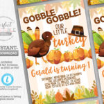 Turkey Birthday Invitation, Turkey Invitation, Turkey Invite, Fall Regarding Turkey Invitation Template