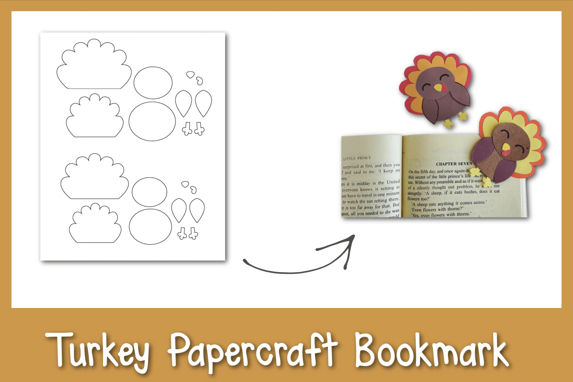Turkey Bookmark For Kids - Frosting And Glue- Easy Crafts, Games throughout Turkey Bookmark Template
