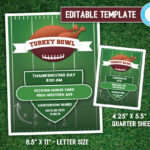 Turkey Bowl Flyer And Poster   Editable Template   Etsy Throughout Turkey Bowl Flyer Template