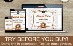 Turkey Certificate Template Set – 5 Design Templates! 8.5X11 with Turkey Trot Certificate Template