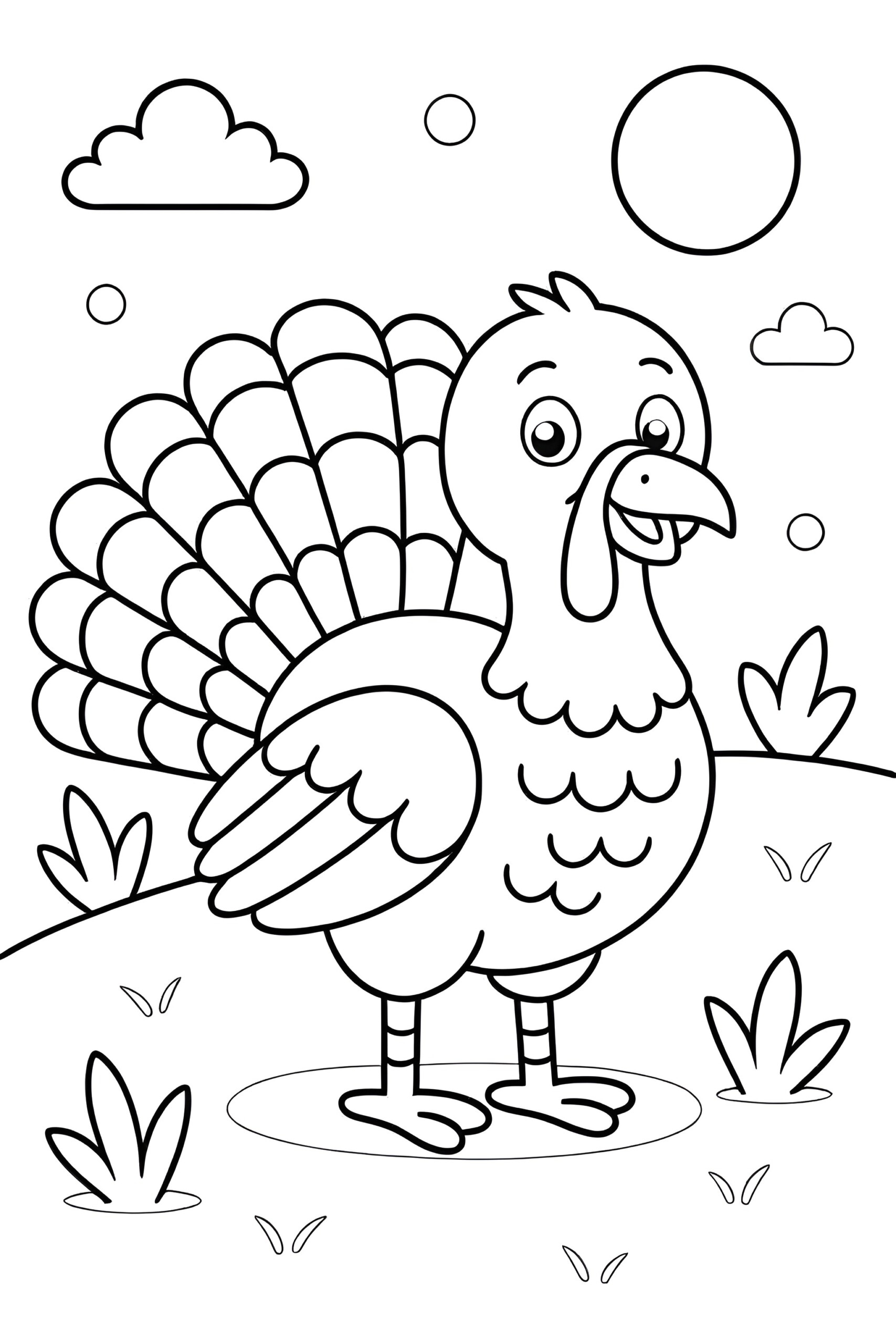 Turkey Coloring Pages For Kids | Coloring Pages Mimi Panda intended for Turkey Coloring Template