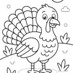 Turkey Coloring Pages For Kids | Coloring Pages Mimi Panda Throughout Free Turkey Coloring Template