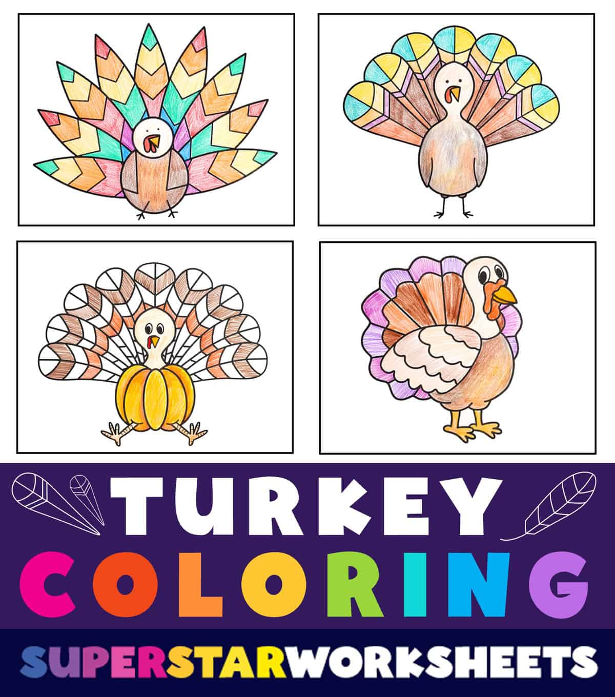 Turkey Coloring Pages (Free Printables) - Superstar Worksheets with regard to Color Turkey Template