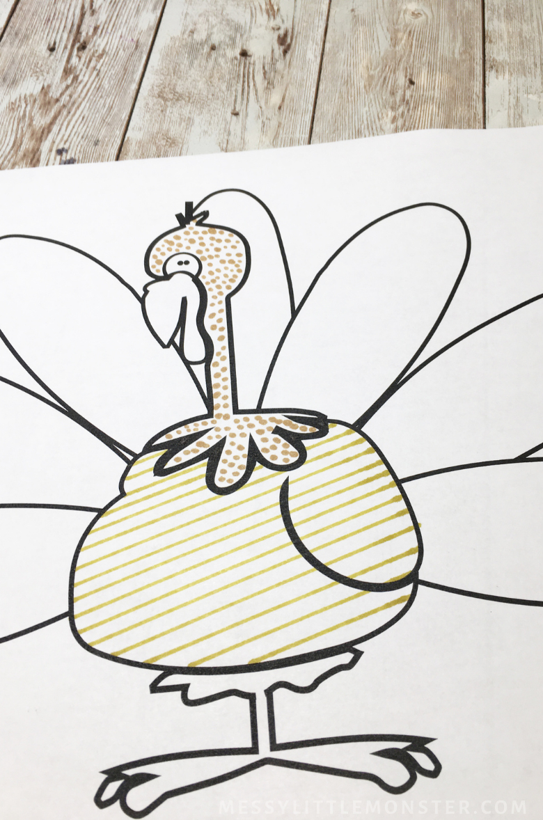 Turkey Colouring Page Zentangle Art - Messy Little Monster within Zentangle Turkey Template