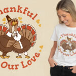 Turkey Couple Thanksgiving Day T Shirt Design Vector Download For Turkey Shirt Template