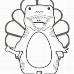 Turkey Dinosaur Disguise Coloring Kit (Pdf Pattern)   Etsy In Turkey Disguise Dinosaur Template