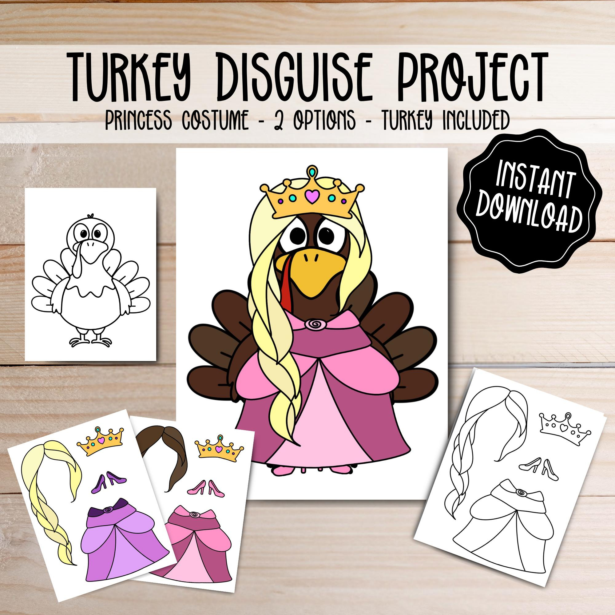 Turkey Disguise Printable: Princess Costume Craft (Digital intended for Princess Turkey Disguise Template