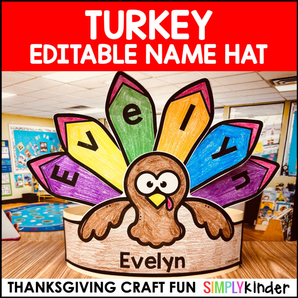 Turkey Editable Name Hat &amp;amp; Craft For Thanksgiving Activities intended for Turkey Name Template