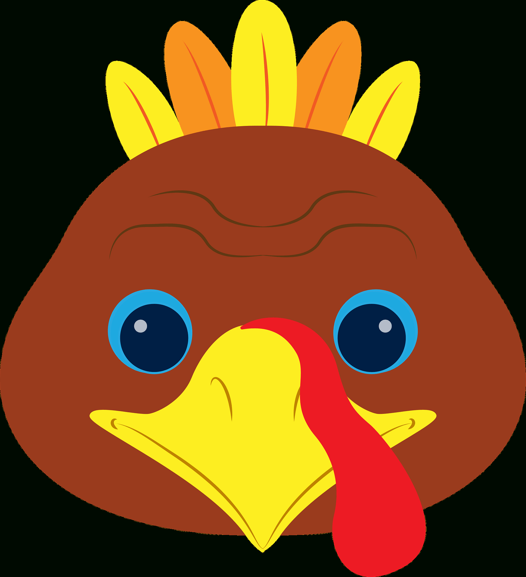 Turkey Face - Free Vector Clipart Images On Creazilla for Template Turkey Face Clipart
